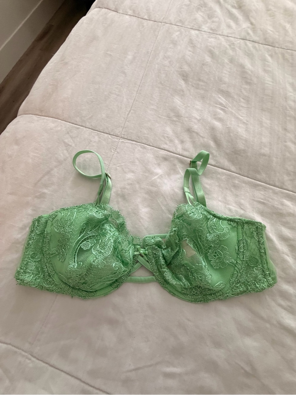 Victoria's Secret Mint Green Lace Underwire Bodysuit Top